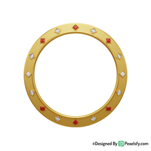 Golden Circle Frame PNG Transparent Layer, transparent