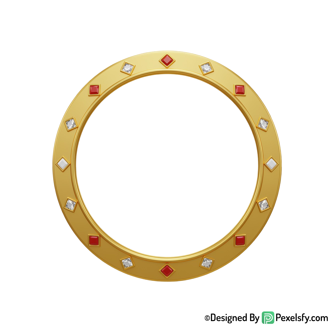 Golden Circle Frame PNG Transparent Layer, transparent