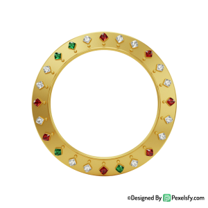 Golden Circle Frame PNG Light Effect, transparent