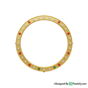 Golden Circle Frame PNG Clean Style, transparent