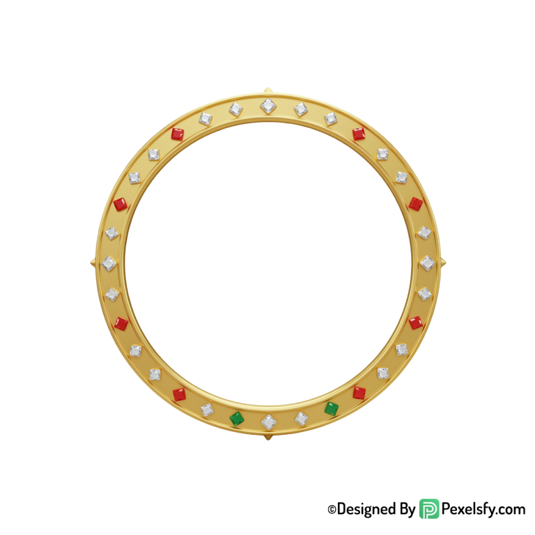 Golden Circle Frame PNG Clean Style, transparent