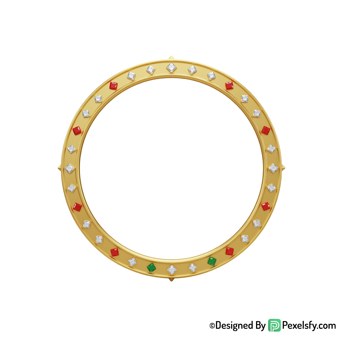 Golden Circle Frame PNG Clean Style, transparent