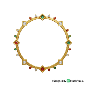 Golden Circle Frame PNG for Presentations, transparent