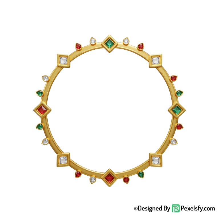 Golden Circle Frame PNG for Presentations, transparent