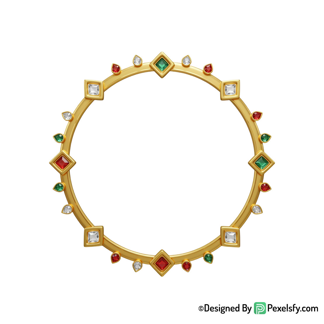 Golden Circle Frame PNG for Presentations, transparent