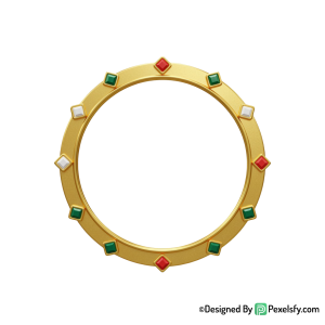 Golden Circle Frame PNG Smooth Lines, transparent