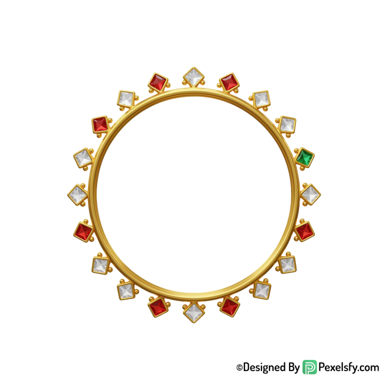 Golden Circle Frame PNG for Scrapbooking, transparent