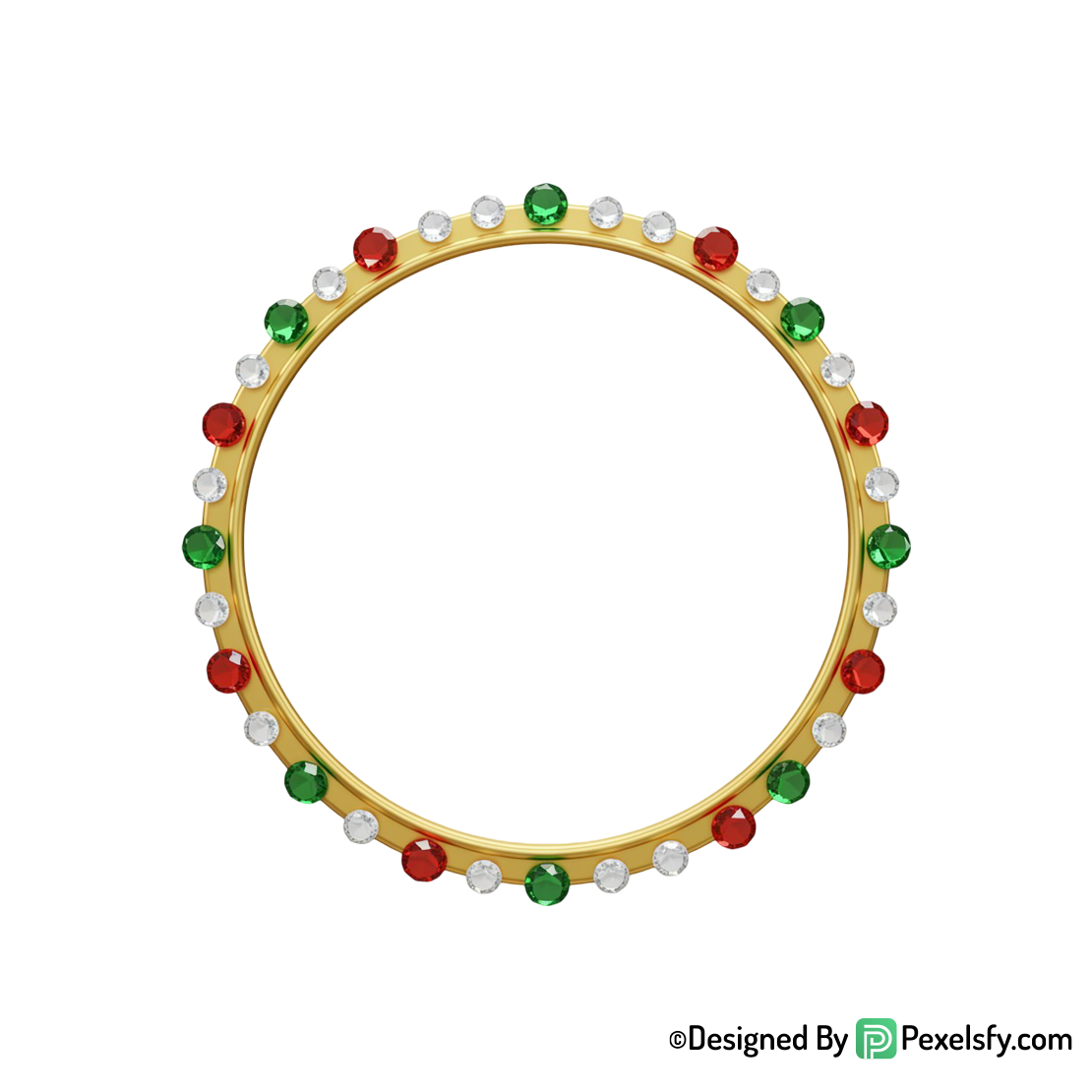 Golden Circle Frame PNG Polished Finish, transparent