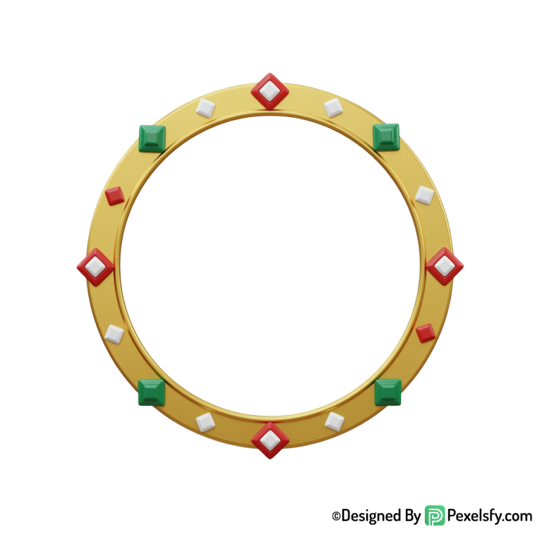 Golden Circle Frame PNG Round Shape, transparent