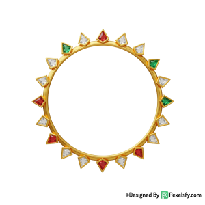 Golden Circle Frame PNG for Artwork, transparent