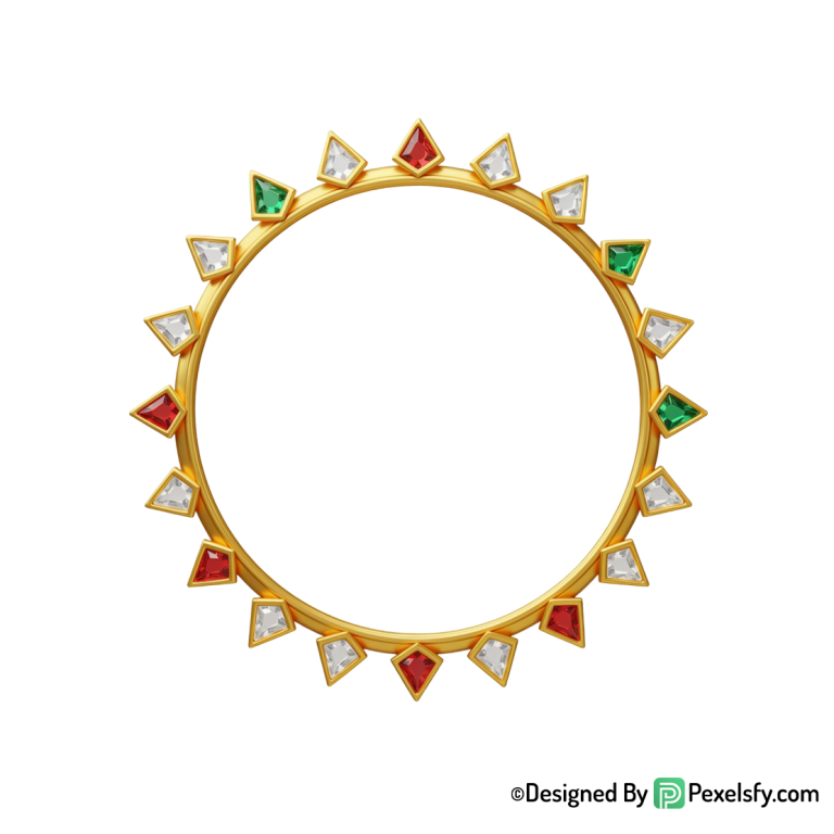 Golden Circle Frame PNG for Artwork, transparent