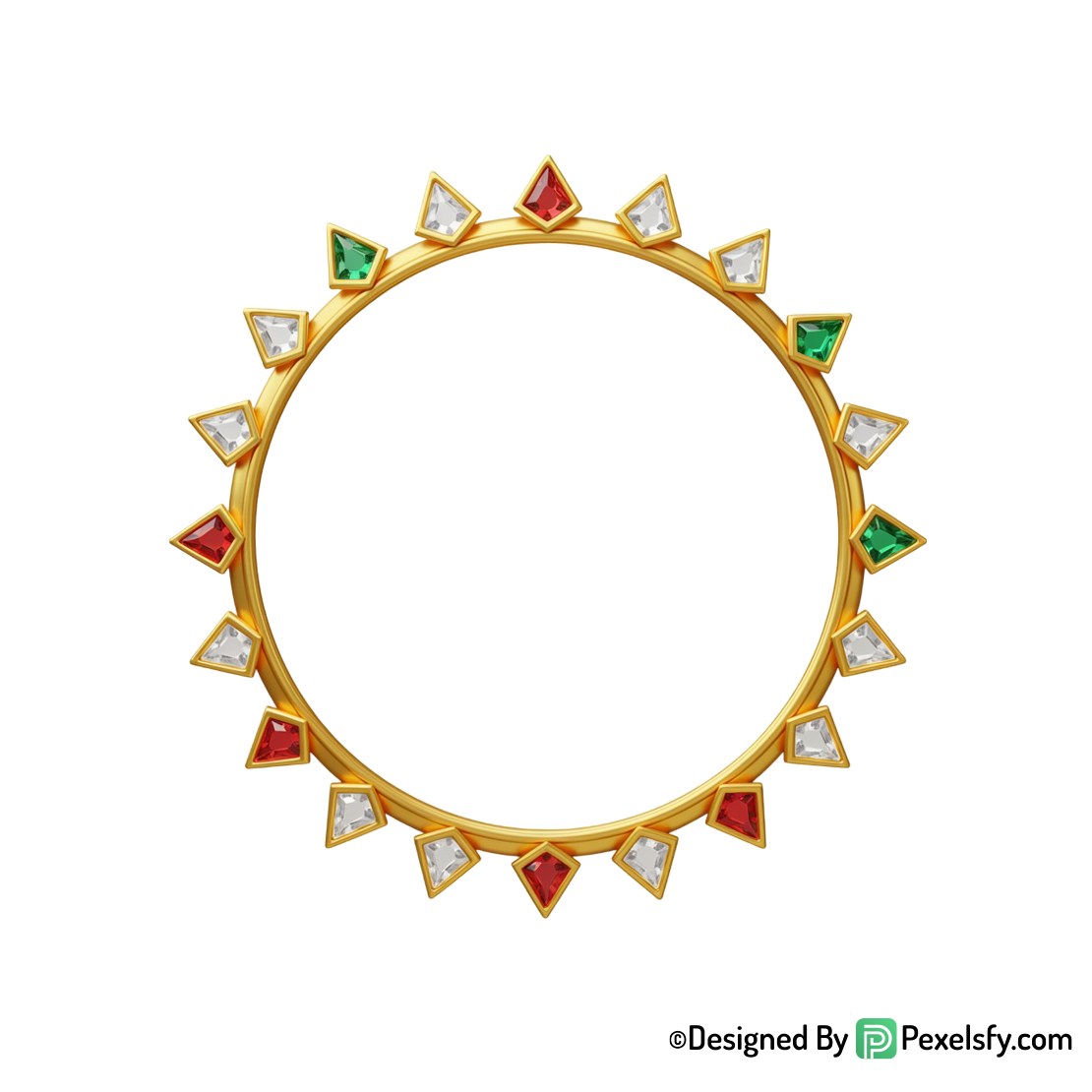 Golden Circle Frame PNG for Artwork, transparent