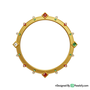 Golden Circle Frame PNG Gold Texture, transparent