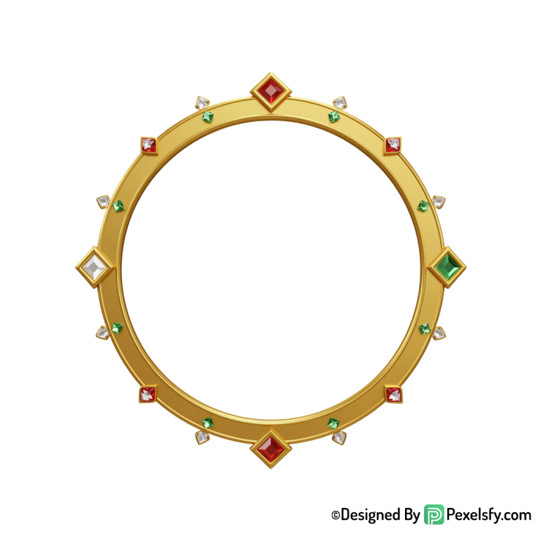 Golden Circle Frame PNG Gold Texture, transparent