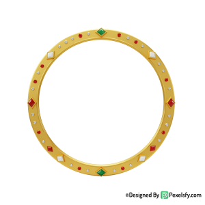 Golden Circle Frame PNG Classic Style, transparent