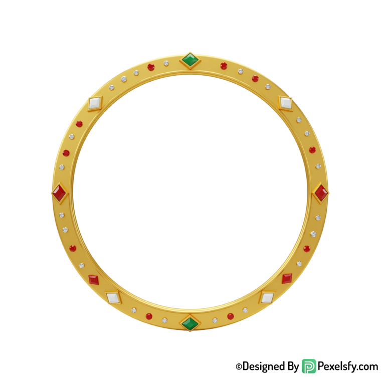 Golden Circle Frame PNG Classic Style, transparent