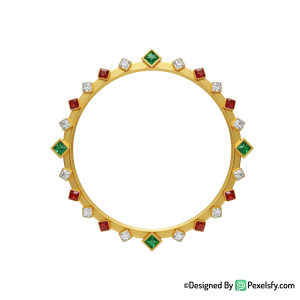 Golden Circle Frame PNG Glowing Effect, transparent
