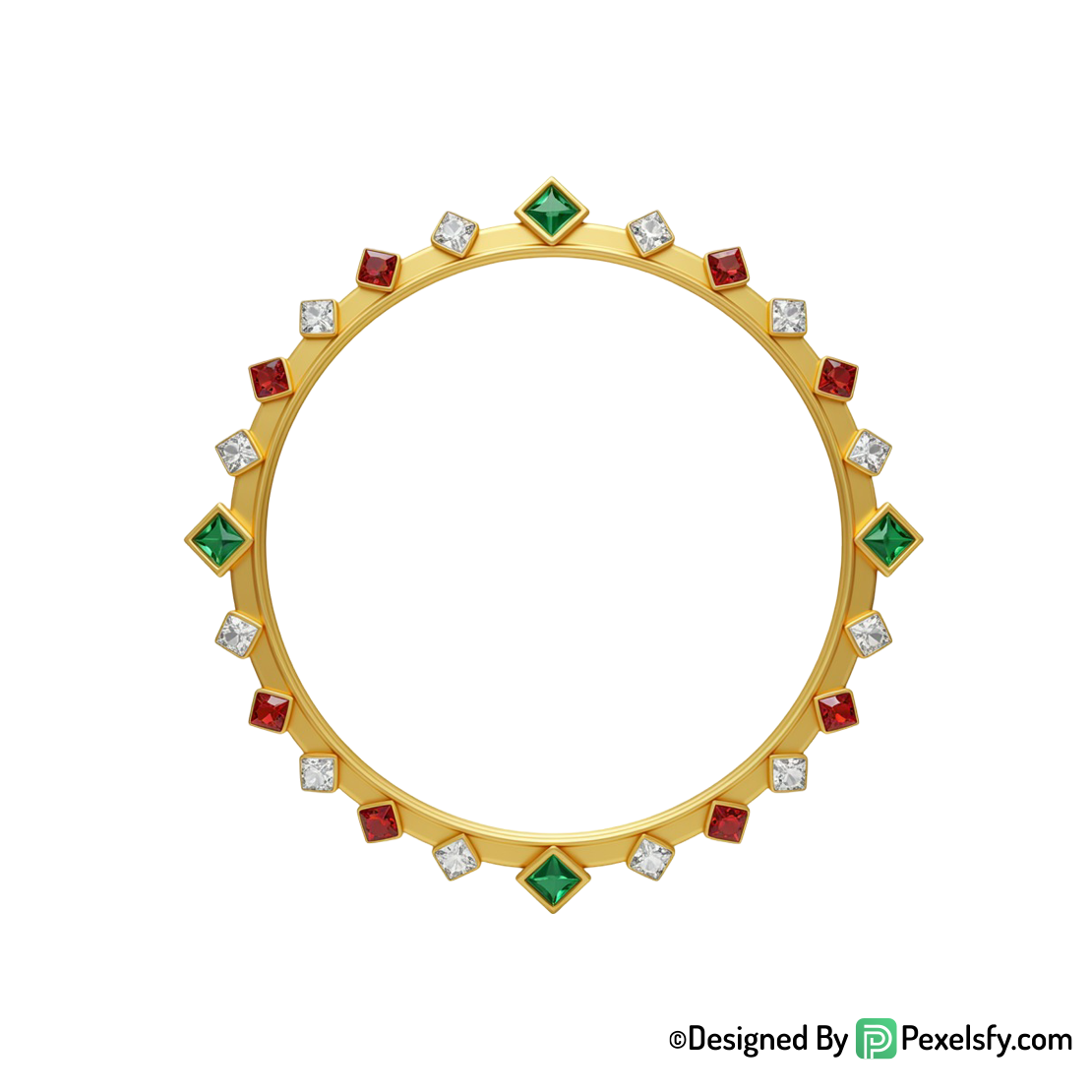 Golden Circle Frame PNG Glowing Effect, transparent