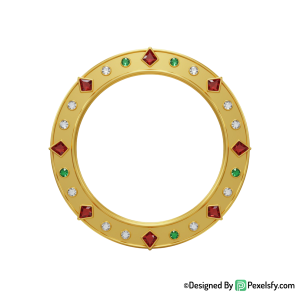 Golden Circle Frame PNG Sparkling Border, transparent