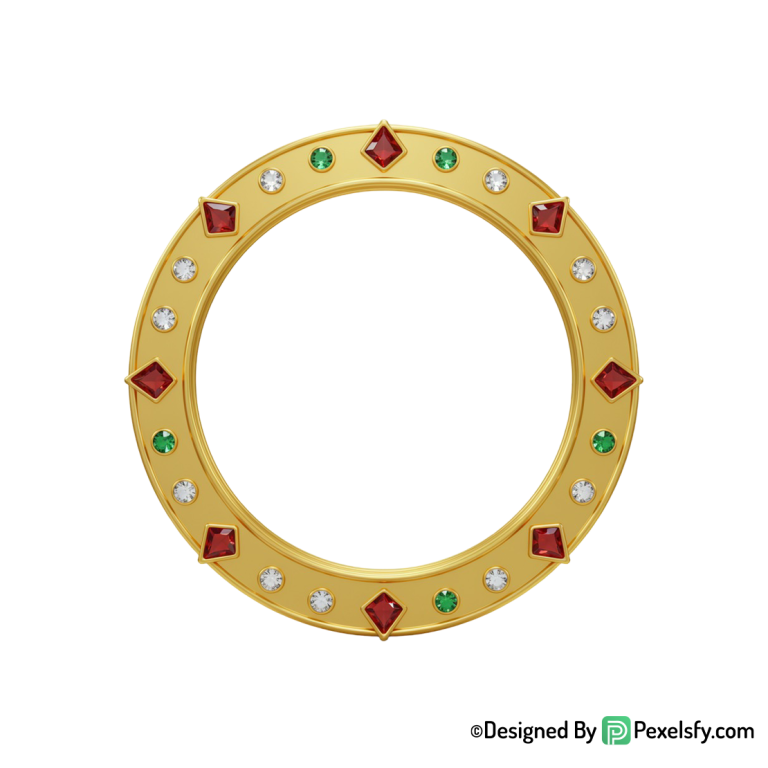 Golden Circle Frame PNG Sparkling Border, transparent