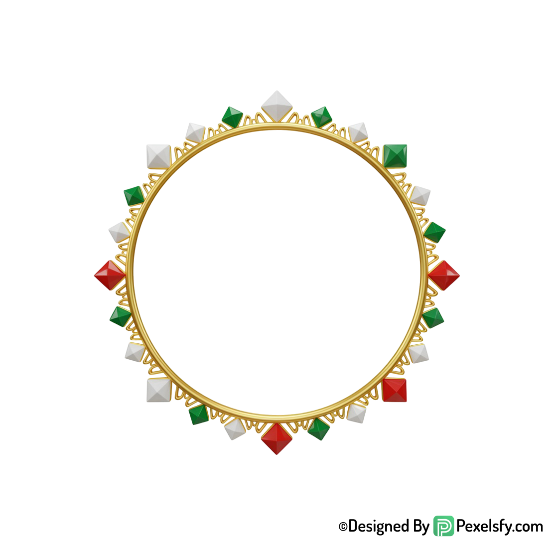 Golden Circle Frame PNG for Ads, transparent