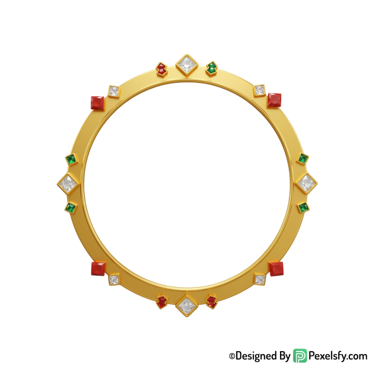 Golden Circle Frame PNG Simple Template, transparent