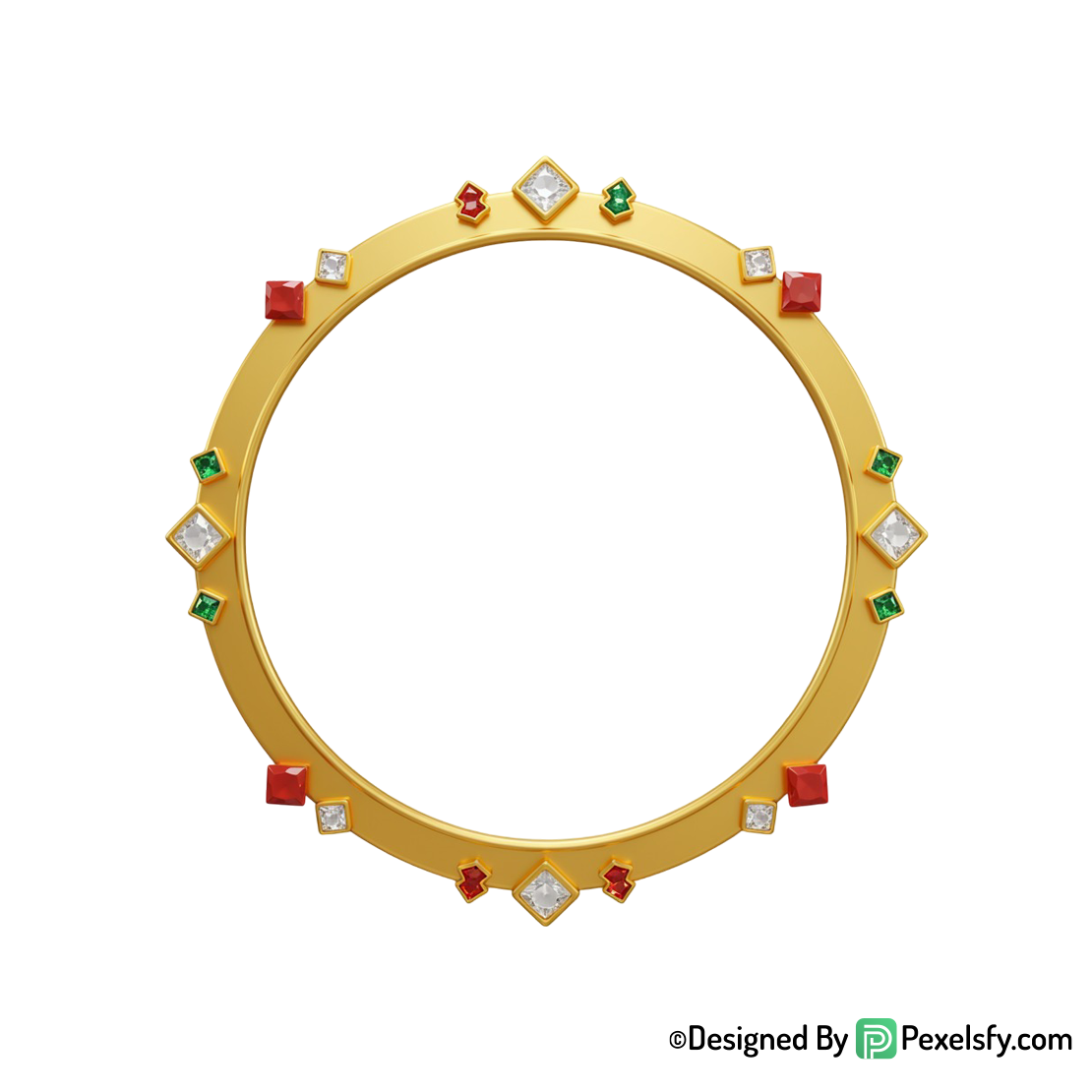 Golden Circle Frame PNG Simple Template, transparent