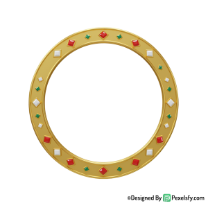 Golden Circle Frame PNG for Visuals, transparent