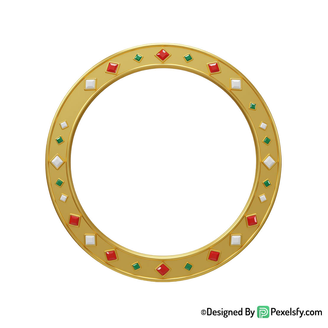 Golden Circle Frame PNG for Visuals, transparent
