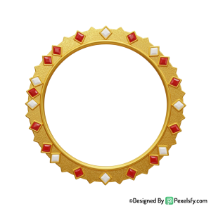 Golden Circle Frame PNG Shine Effect, transparent