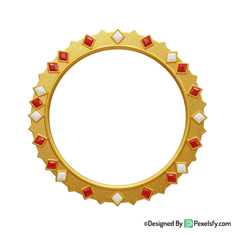 Golden Circle Frame PNG Shine Effect, transparent