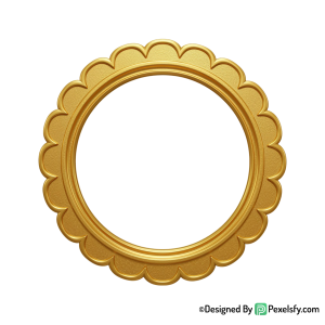 Golden Circle Frame PNG for Packaging, transparent