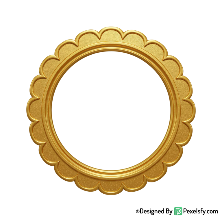 Golden Circle Frame PNG for Packaging, transparent