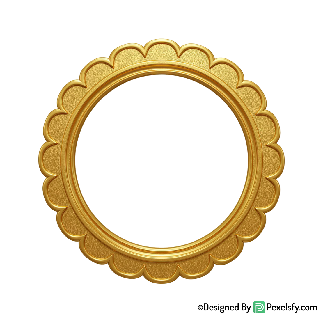Golden Circle Frame PNG for Packaging, transparent