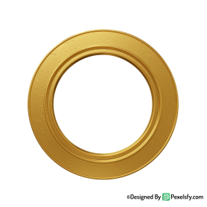 Golden Circle Frame PNG Royal Style, transparent