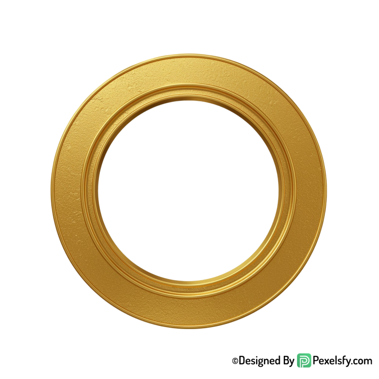 Golden Circle Frame PNG Royal Style, transparent