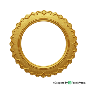 Golden Circle Frame PNG for Label, transparent