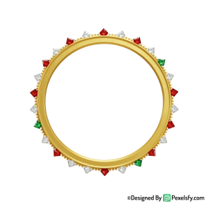 Golden Circle Frame PNG Decorative Piece, transparent