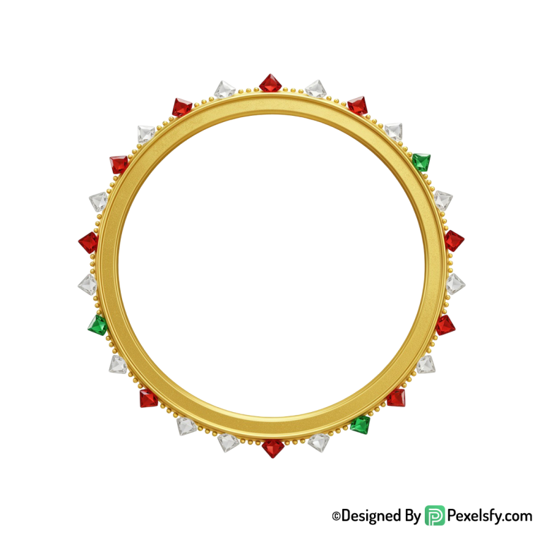Golden Circle Frame PNG Decorative Piece, transparent