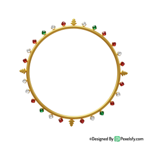 Golden Circle Frame PNG Vector Style, transparent