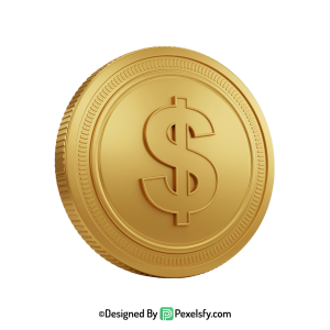Golden Dollar Coin PNG Transparent, transparent background