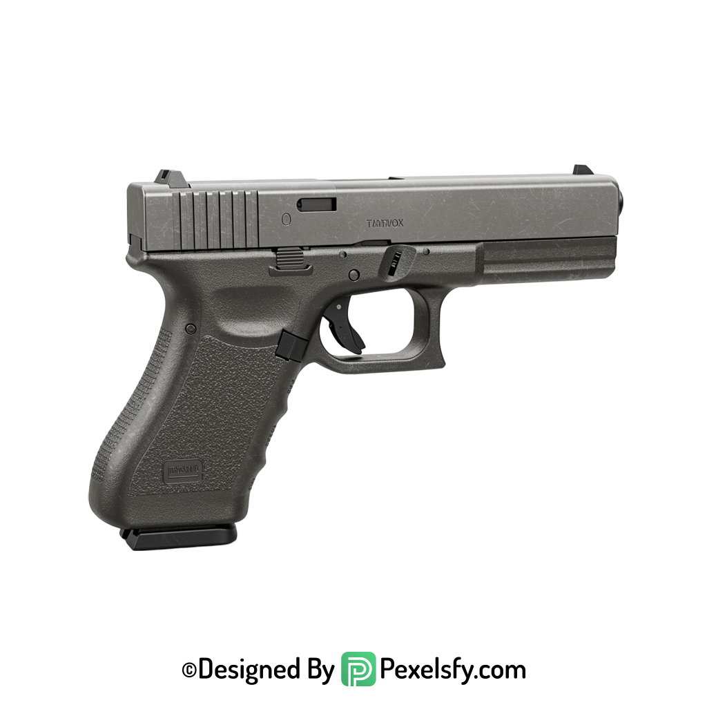 Gun PNG Image with Flash transparent background