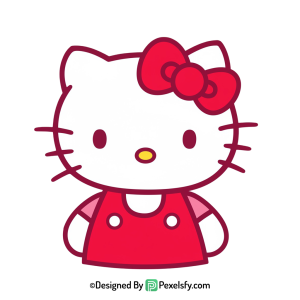 hello kitty png image with bow, transparent