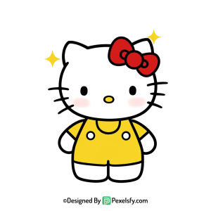 hello kitty png image sitting pose, transparent