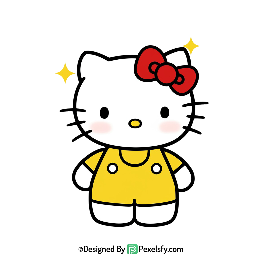 hello kitty png image sitting pose, transparent