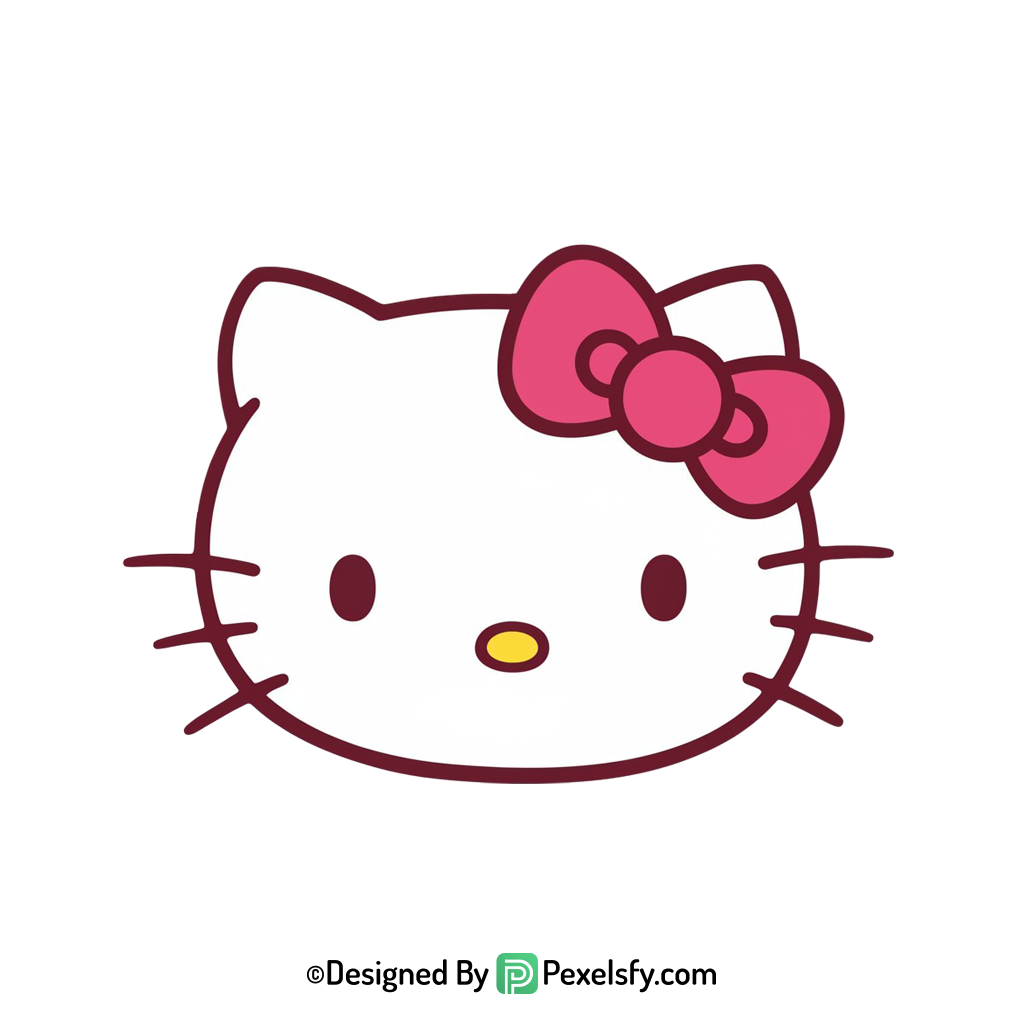 hello kitty png image with ribbon, transparent