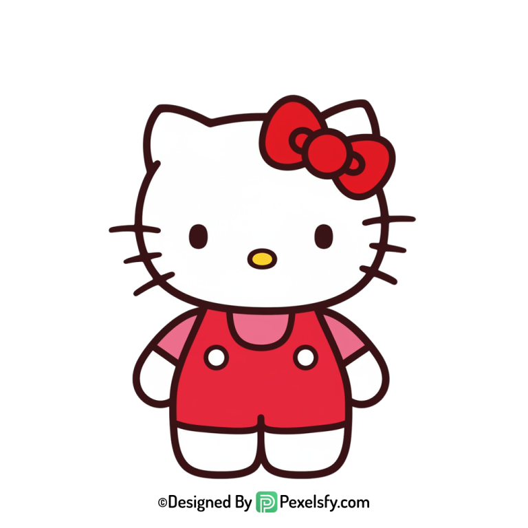 hello kitty png image standing position, transparent