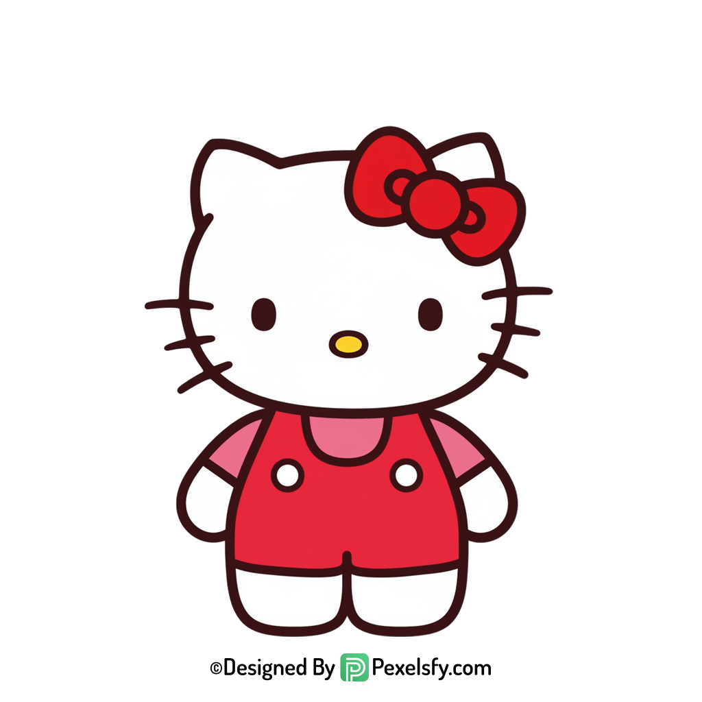 hello kitty png image standing position, transparent