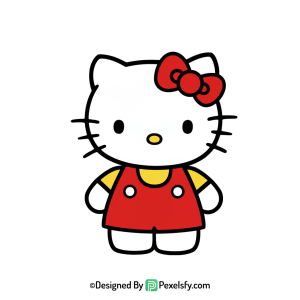 hello kitty png image lovely pose, transparent