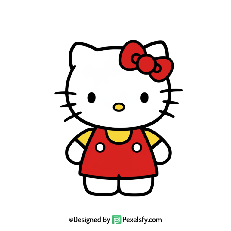 hello kitty png image lovely pose, transparent